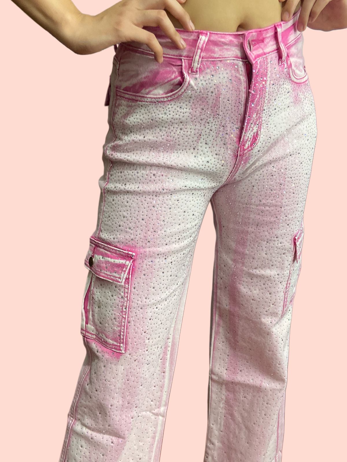 Pantalon Cargo Shiny - Rosa