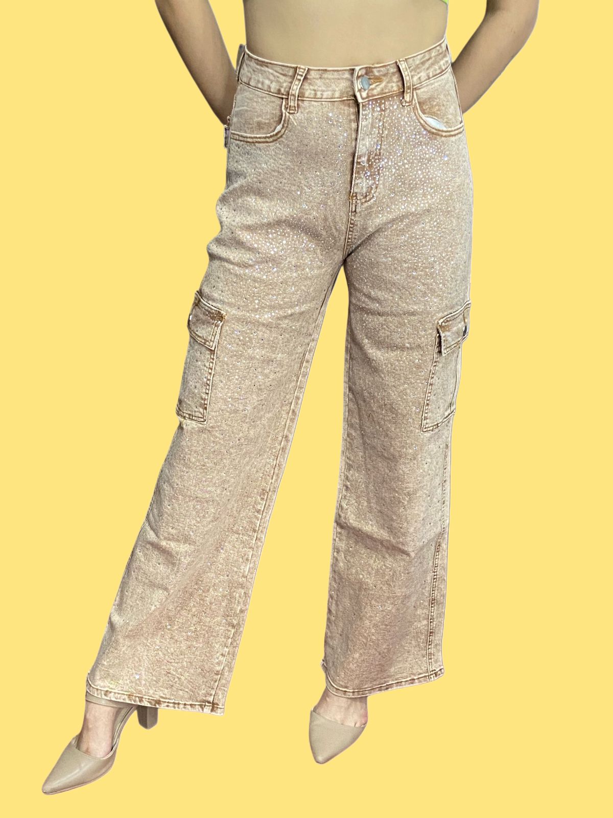 Pantalon Cargo Shiny - Cobre